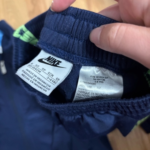 Nike Navy Blue Neon Green Tracksuit Futura Tricot Sz 4 Sweatshirt Jacket Pants - Picture 6 of 7